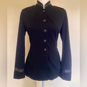 RAG & BONE Military Utility Jacket Size 2 Navy Structured Epaulets